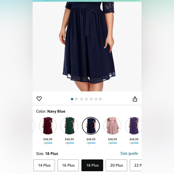 Lace Chiffon Wrap V Neck Dresse - Picture 4 of 4